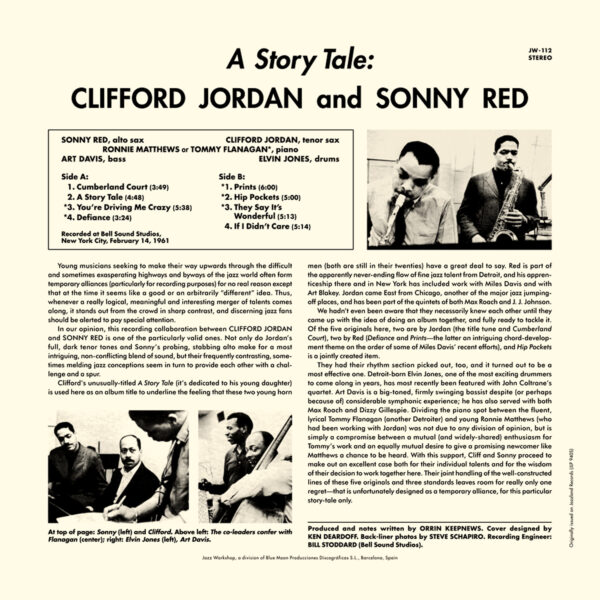 Clifford Jordan & Sonny Red - "A Story Tale" (AUDIOPHILE 180 GR. HQ VINYL) - Image 2
