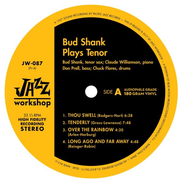 Bud Shank - "Bud Shank Plays Tenor" (AUDIOPHILE 180 GR. HQ VINYL) - Image 2