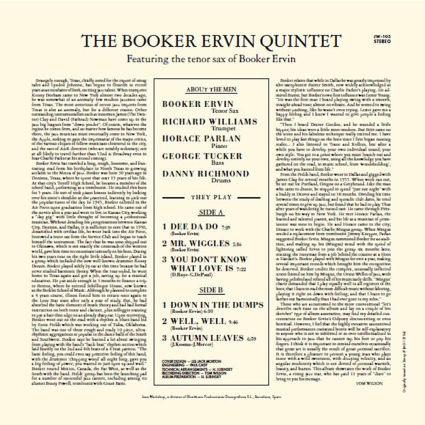 Booker Ervin - "Cookin’" (AUDIOPHILE 180 GR. HQ VINYL) - Image 2
