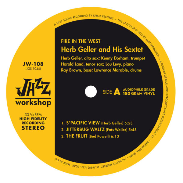 Herb Geller - "Fire In The West" (AUDIOPHILE 180 GR. HQ VINYL) - Image 2