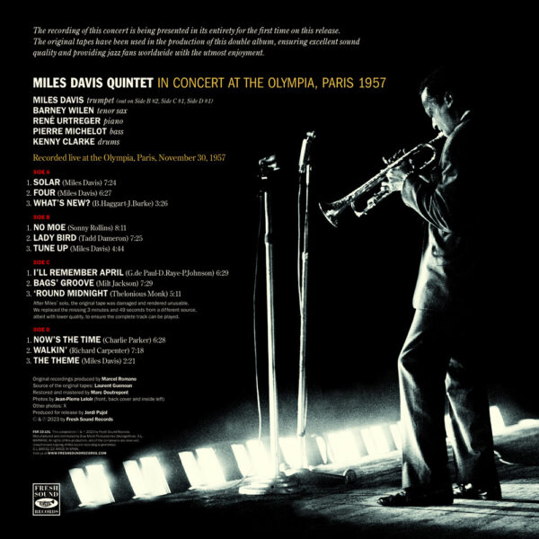 Miles Davis - In Concert At The Olympia, Paris 1957. (2 LP SET · 180 GR. VINYL) - Image 2