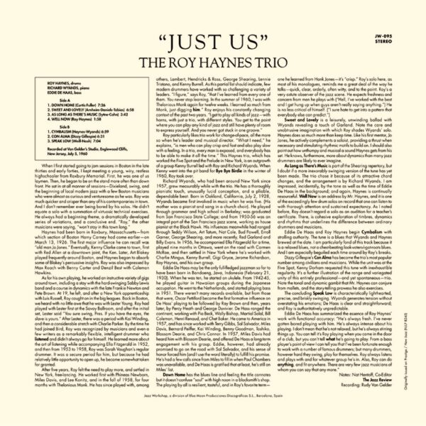 Roy Haynes - "Just Us" (AUDIOPHILE 180 GR. HQ VINYL) - Image 3