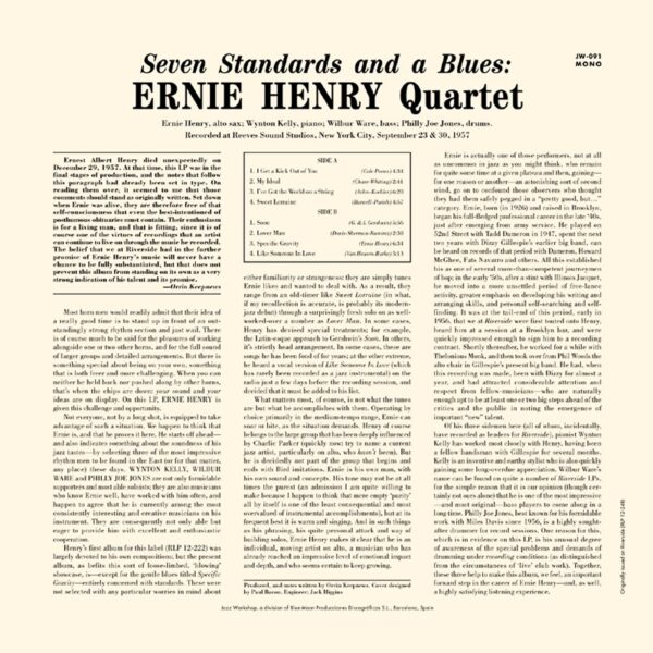 Ernie Henry - "Seven Standarts And A Blues" (AUDIOPHILE 180 GR. HQ VINYL) - Image 3
