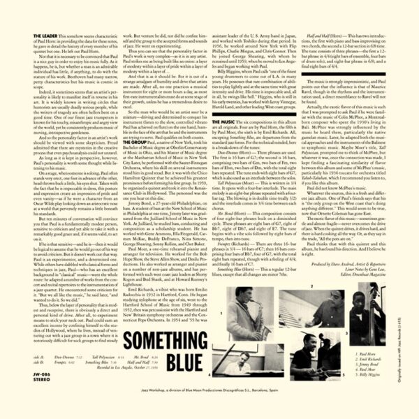 Paul Horn - "Something Blue" (AUDIOPHILE 180 GR. HQ VINYL) - Image 2