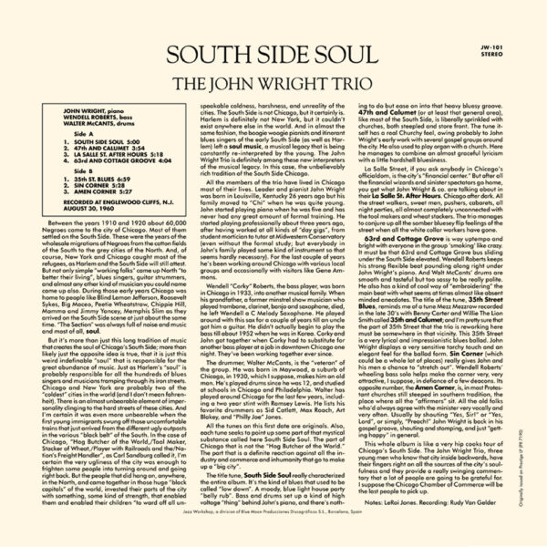 John Wright - "South Side Soul" (AUDIOPHILE 180 GR. HQ VINYL) - Image 2