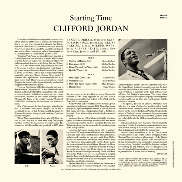 Clifford Jordan - "Starting Time" (AUDIOPHILE 180 GR. HQ VINYL) - Image 3