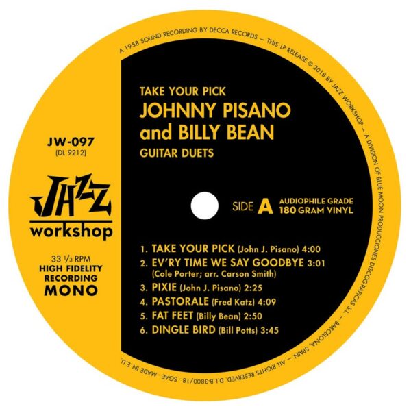 John Pisano & Billy Bean - "Take Your Pick · Guitar Duets" (AUDIOPHILE 180 GR. HQ VINYL) - Image 2