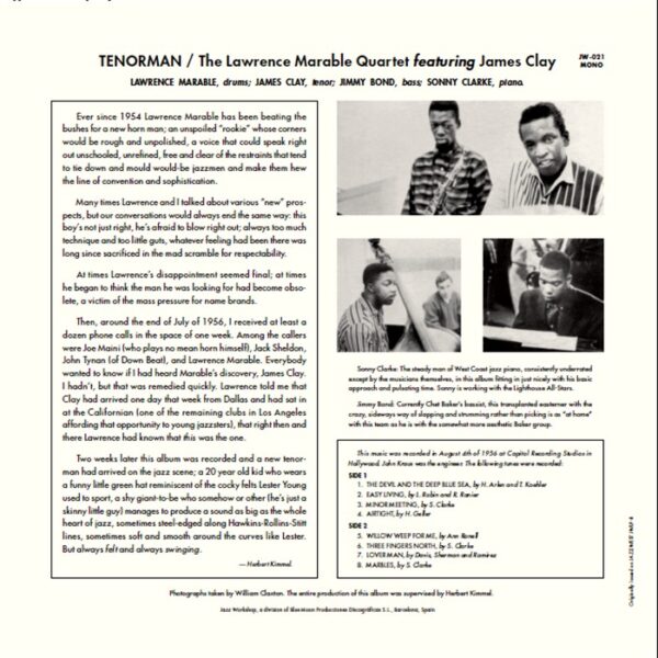 Lawrence Marable - "Tenorman" (AUDIOPHILE 180 GR. HQ VINYL) - Image 2
