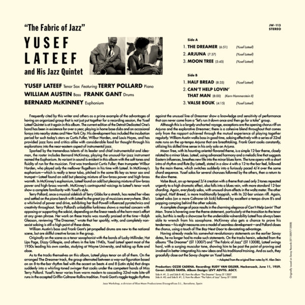 Yusef Lateef - "The Fabric Of Jazz" (AUDIOPHILE 180 GR. HQ VINYL) - Image 2