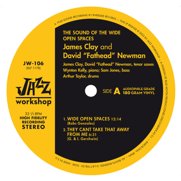 James Clay & David Fathead Newman - "The Sound Of The Wide Open Spaces!!!!" (AUDIOPHILE 180 GR. HQ VINYL) - Image 2