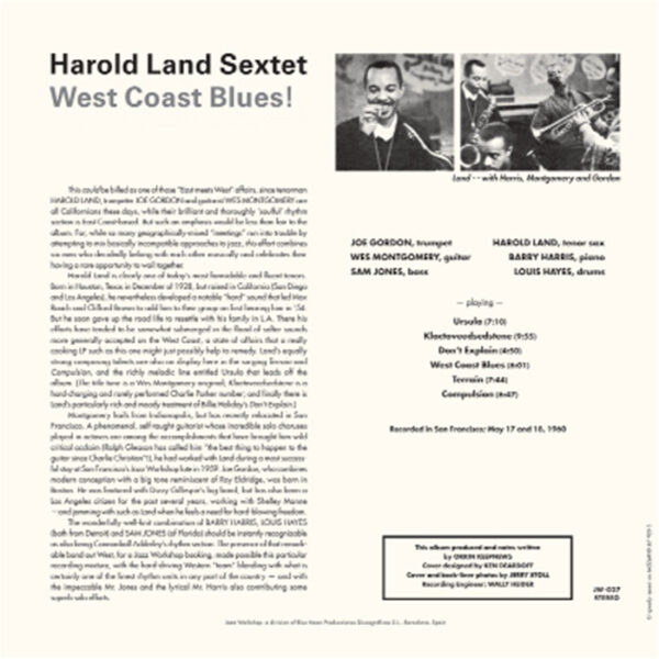 Harold Land - "West Coast Blues!" (AUDIOPHILE 180 GR. HQ VINYL) - Image 2