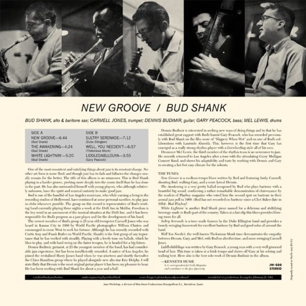 Bud Shank - "New Groove" (AUDIOPHILE 180 GR. HQ VINYL) - Image 3